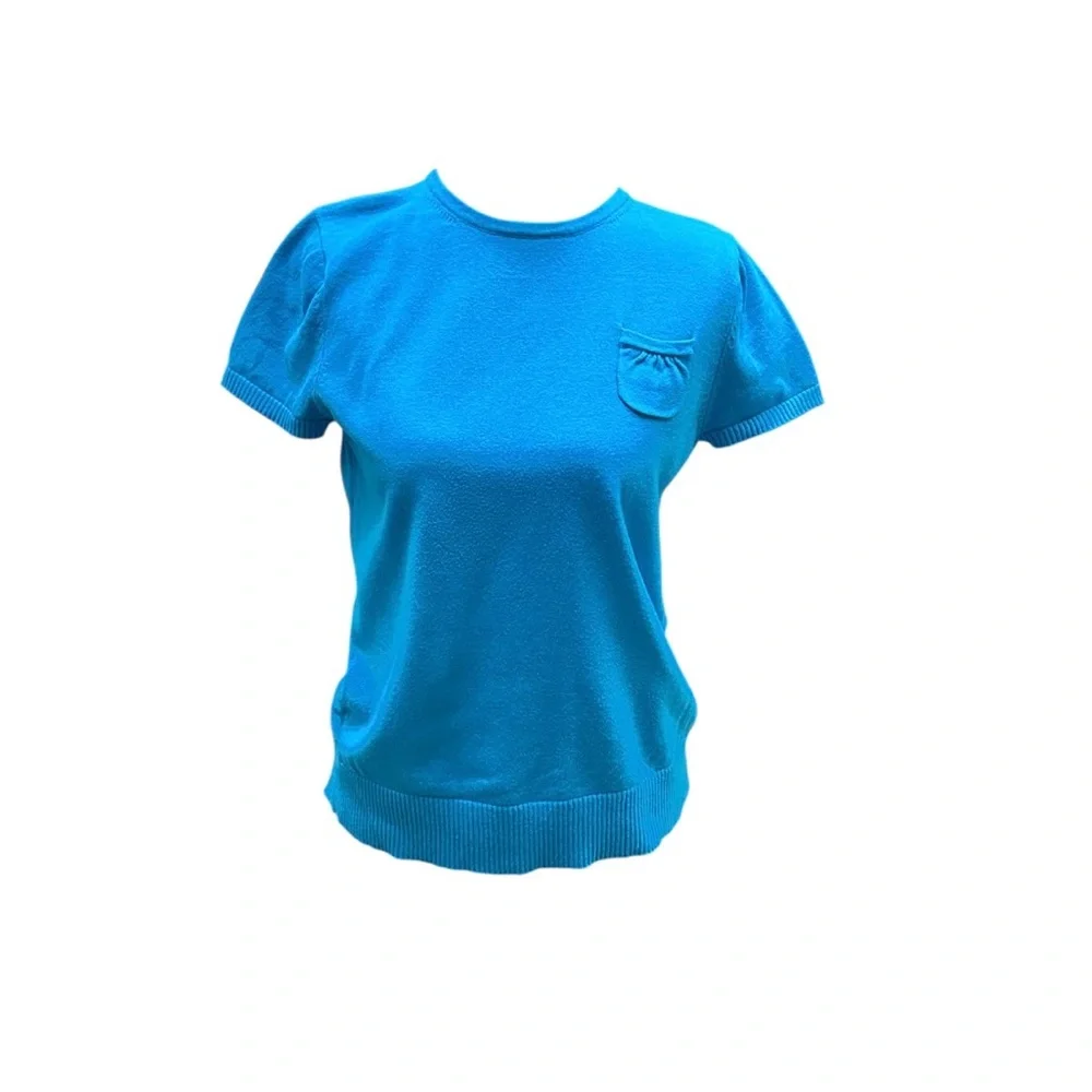L.L. Bean Vibrant Blue Knit Sweater Top Size S in EUC